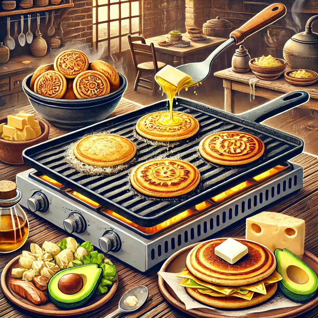 아레파(Arepa) 조리 과정 & 완성된 모습