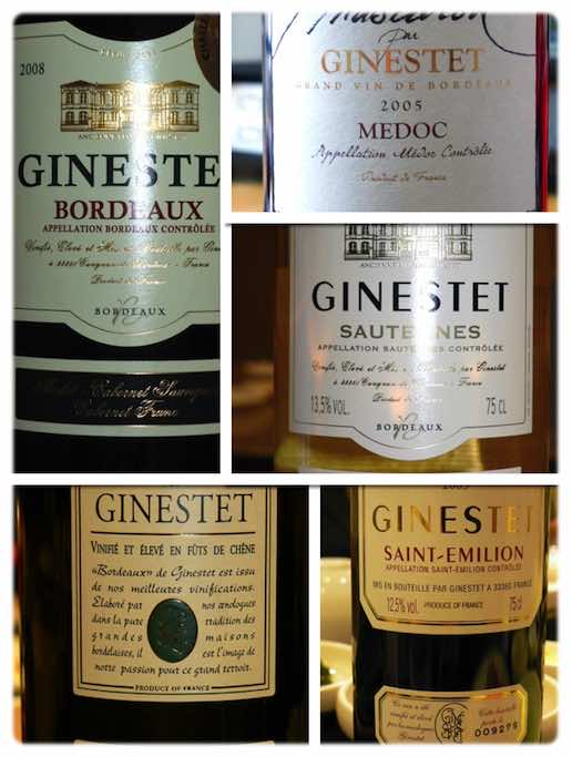 보르도의 대표적인 네고시앙인 지네스떼(Ginestet)의 와인들