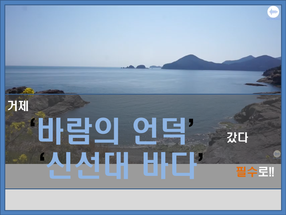  거제 바람의 언덕 건너편 신선대 유채꽃 흔들리는 바다풍경