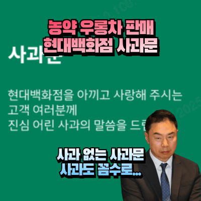 현대백화점 홈페이지 사과문 배너를 이용한 섬네일