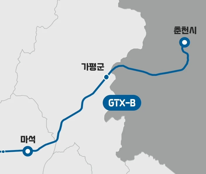 GTX B 연장 노선도