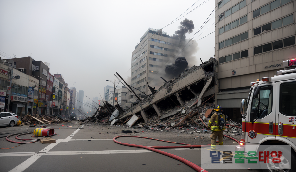 지진-피해-받은-도시-상상사진-참고사진-무너진-건물-모습