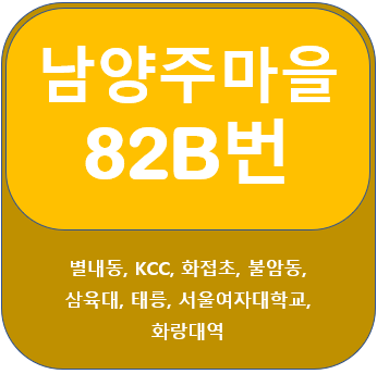  82B 번버스 노선 안내, 남양주 별내지구 ~  태릉입구역