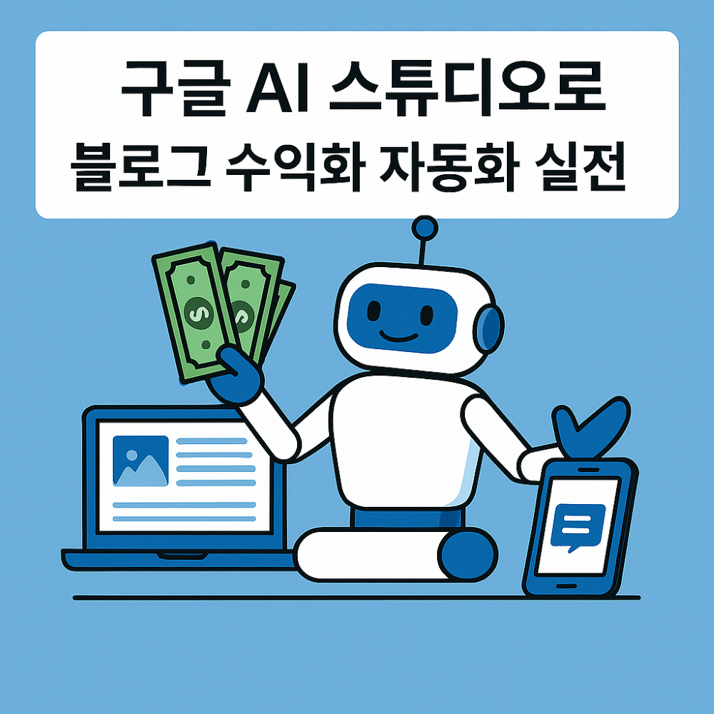&quot;구글 AI 스튜디오로 블로그 수익화 자동화 실전편&quot; 표지 이미지