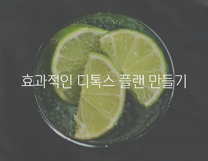 효과적인 디톡스 플랜 만들기