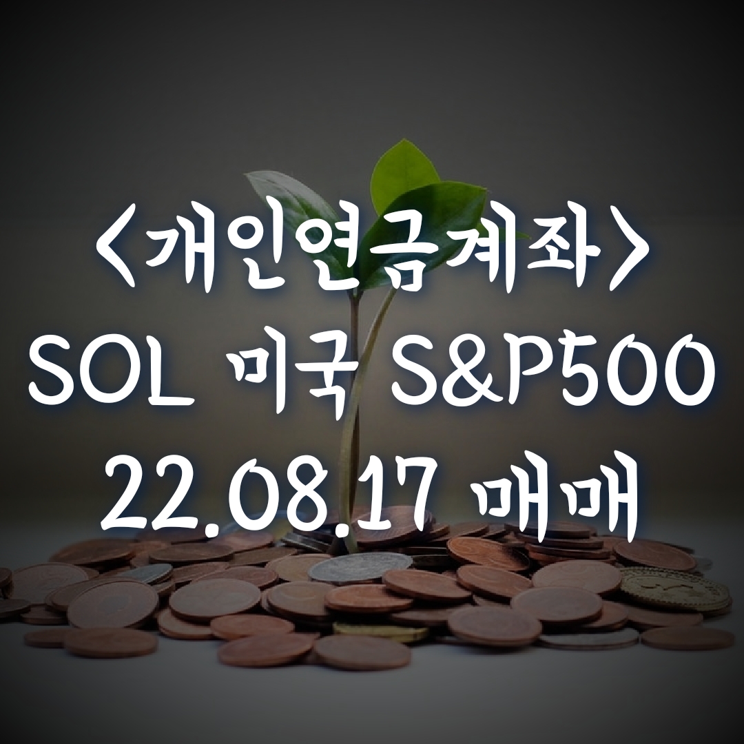  개인연금계좌, SOL 미국 S&P500 100주 매수 220817