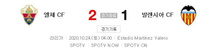  해외축구 - 엘체 VS 발렌시아 2020 / 2021 라리가 7라운드 하이라이트 (2020년 10월 24일)