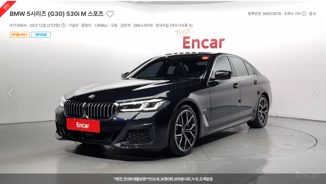 엔카에서 괜찮은 BMW5시리즈 검색하기(6)