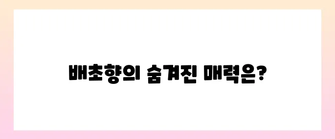 배초향 효능, 부작용 및 먹는법