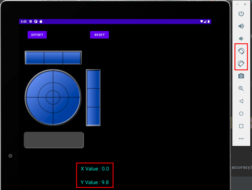 안드로이드 가속도 센서 결과 확인