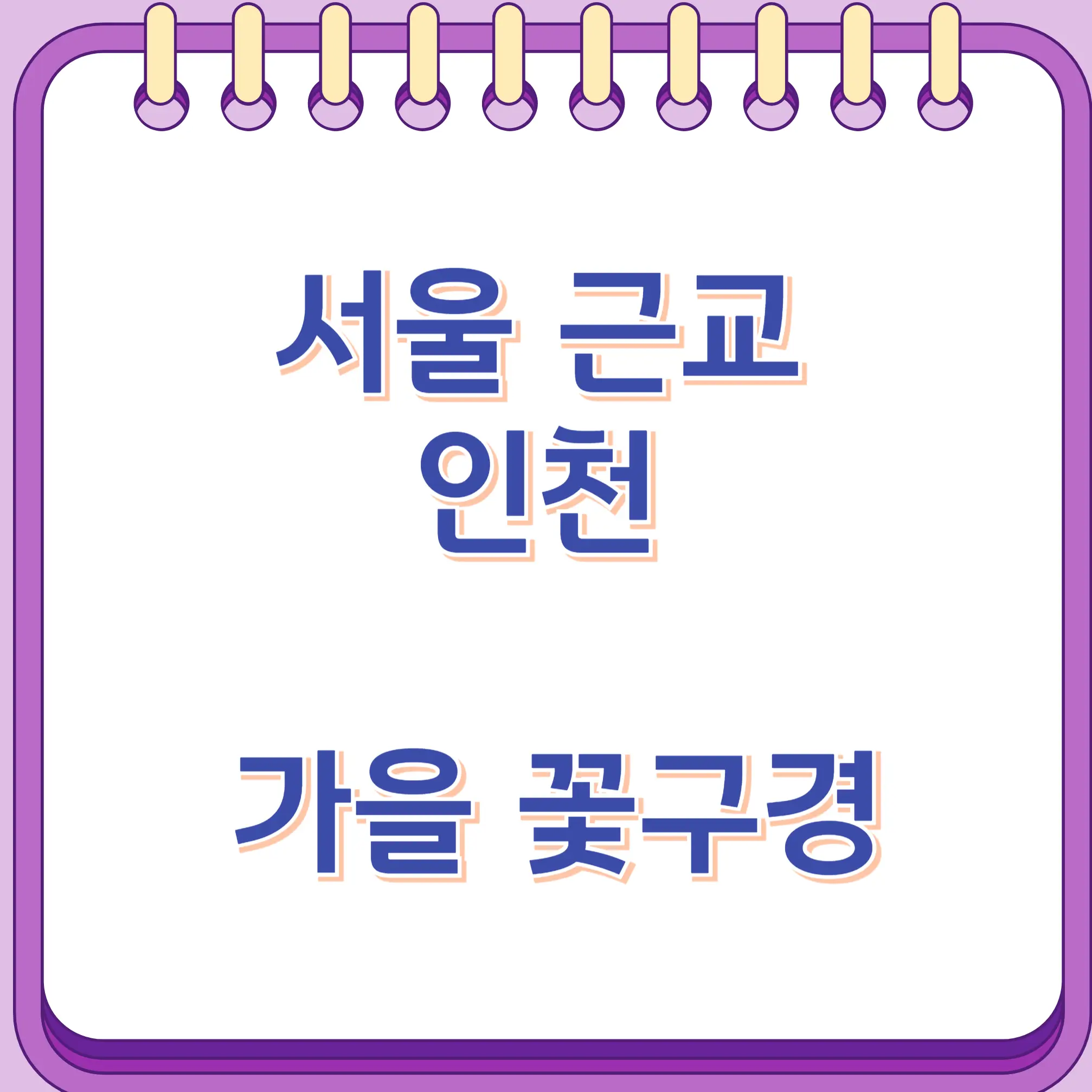 서울근교 인천 가을 꽃구경