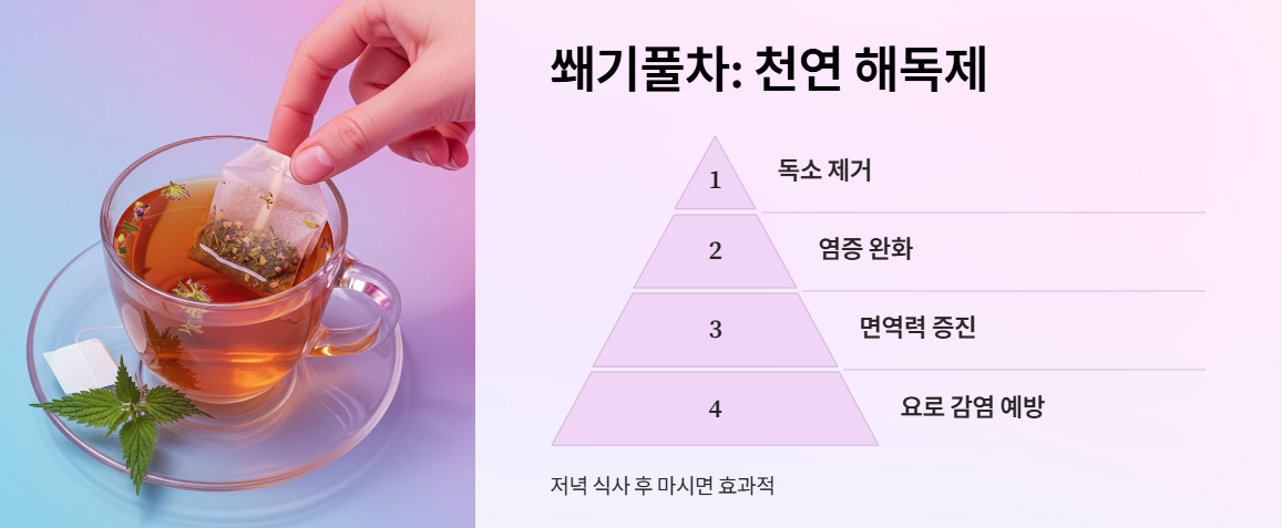 쐐기풀차: 신장 해독과 염증 완화