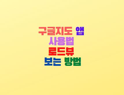  구글지도 앱 사용법 로드뷰 보는 방법