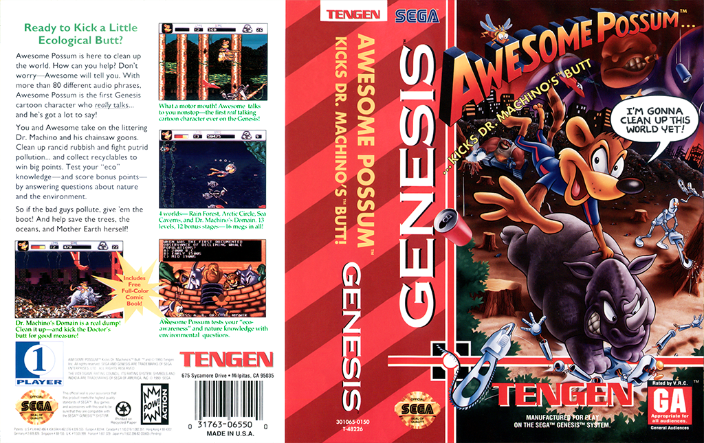 SEGA GENESIS AWESOME POSSUM　オーサムポッサム Awesome Possum Kicks Dr. Machino's Butt - Wikipedia