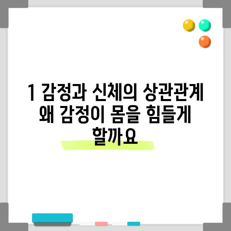 1. 감정과 신체의 상관관계: 왜 감정이 몸을 힘들게 할까요?