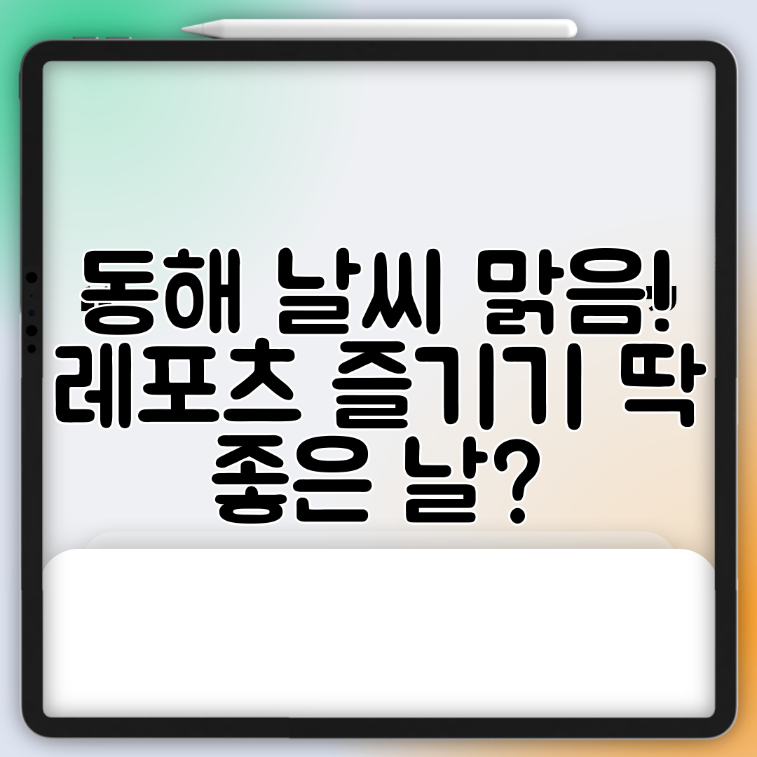 동해 날씨 맑음! 레포츠 즐기기 딱 좋은 날