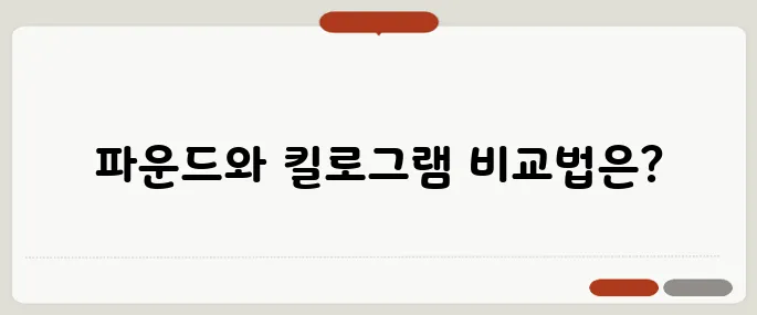 1파운드 무게 kg로 환산 쉽게 하기