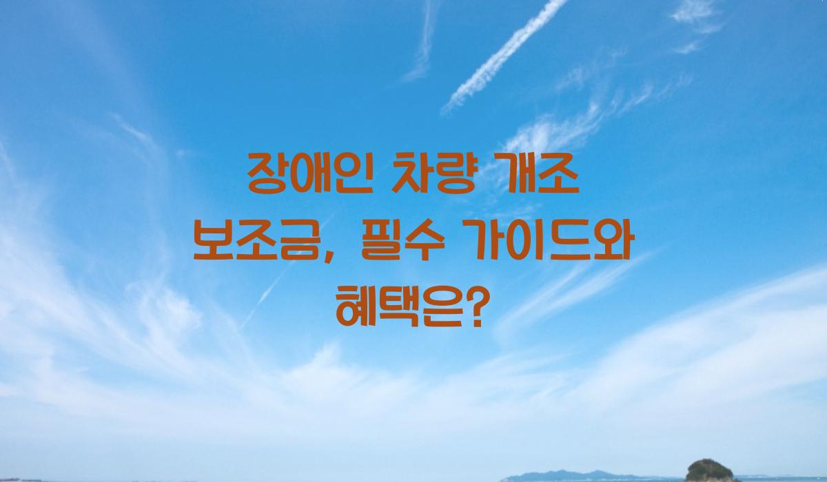 장애인 차량 개조 보조금