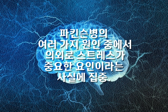  파킨슨병의 여러 가지 원인 중에서 의외로 스트레스가 중요한 요인이라는 사실에 집중.