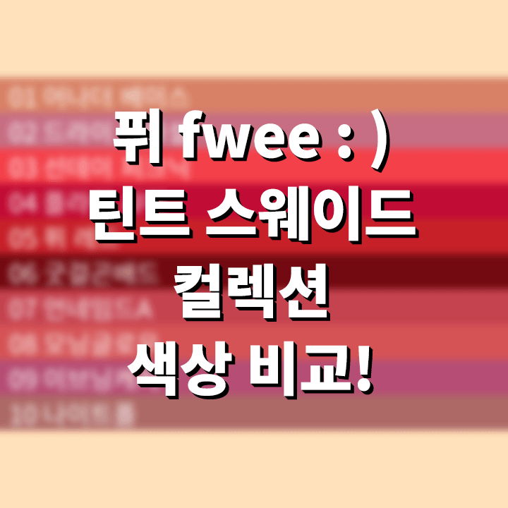  퓌 틴트 스웨이드 런칭 컬렉션 선셋 클라우드 컬렉션 전 색상 컬러 비교