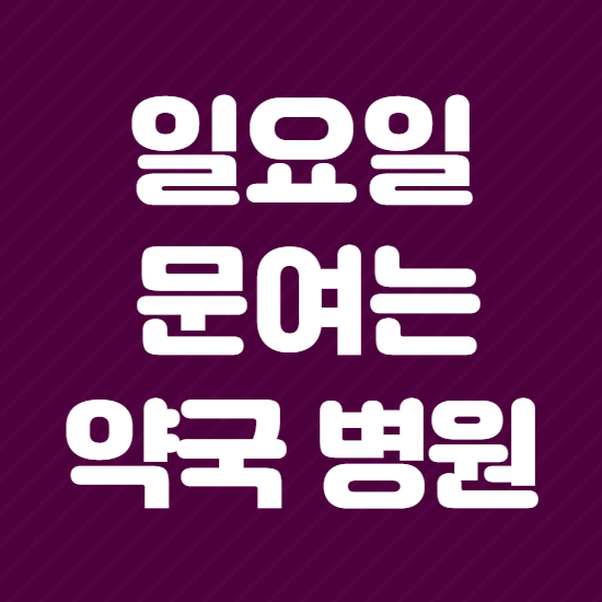  일요일 문여는 약국 병원찾기 검색방법