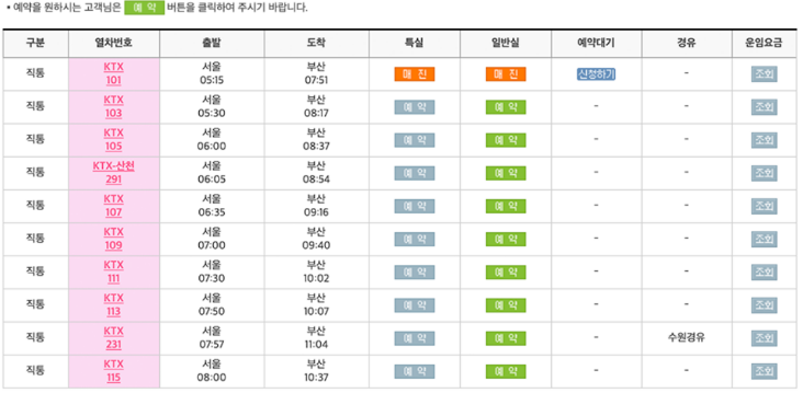 2023 추석 기차표 취소표 예매방법