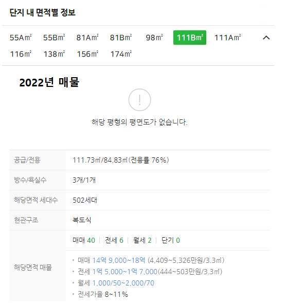 남천삼익비치 2022년 매물 시세