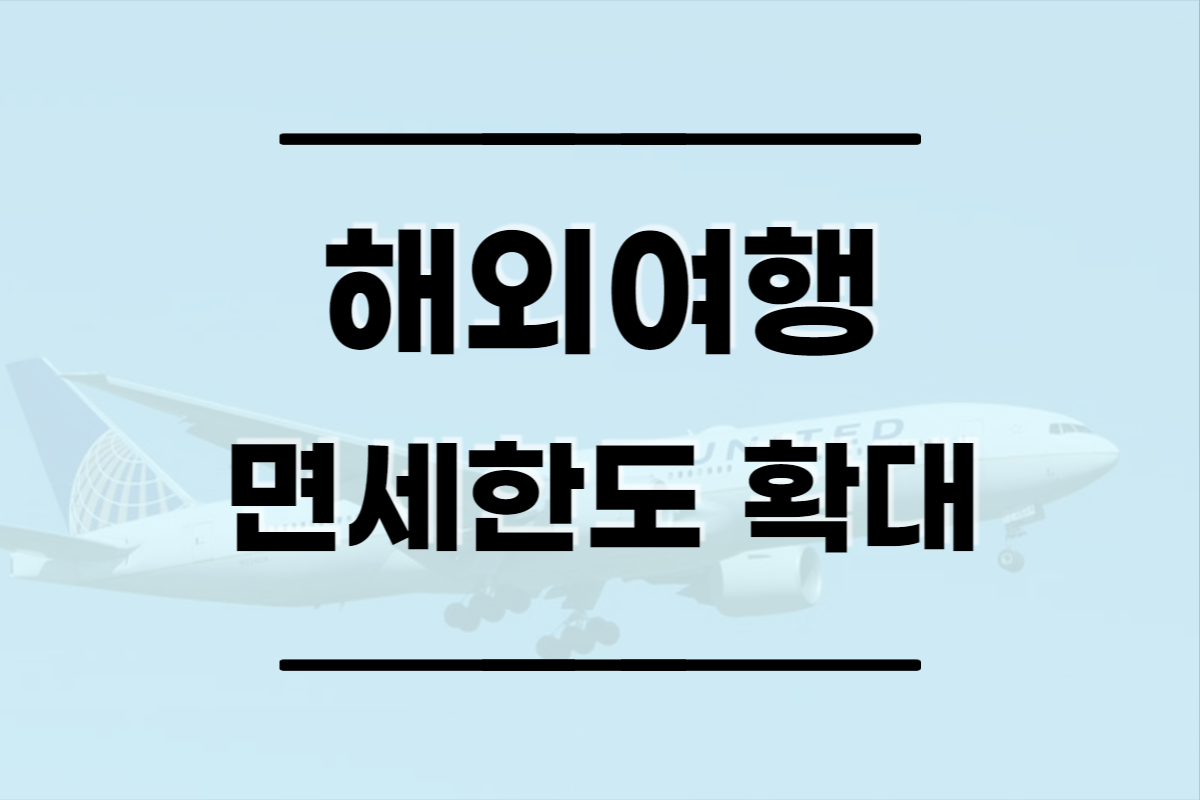  해외여행 면세 한도 800달러 상향 조정 정리 (추석 연휴 적용)