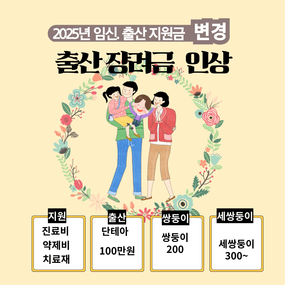 2025년 임신.출산 잘려금 인상