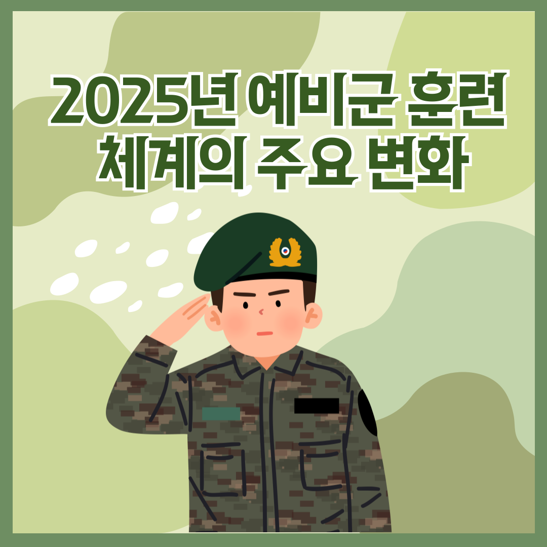 2025년 예비군 훈련 체계의 주요 변화