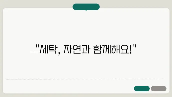 자연 친화적인 세탁 방법