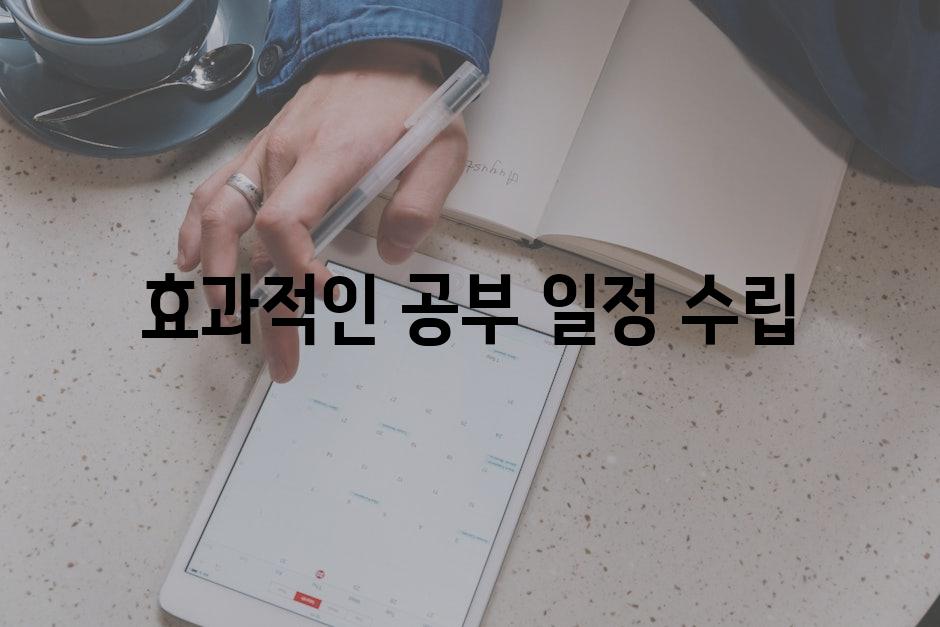 효과적인 공부 일정 수립