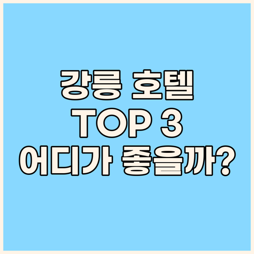 강릉 3대 호텔 전격 분석! 당신의 