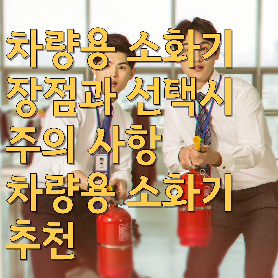  차량용 소화기 추천 도로 위의 안전을 위한 필수 아이템