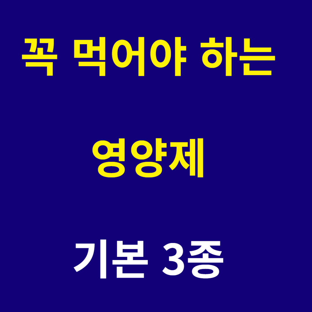 꼭 먹어야하는 필수 영양제 3종