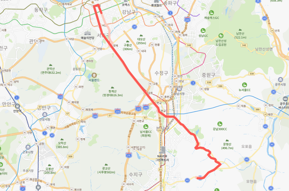  [성남,좌석] 1151번버스 노선, 시간표 : 용인, 분당 서현역 ↔ 강남역, 양재역