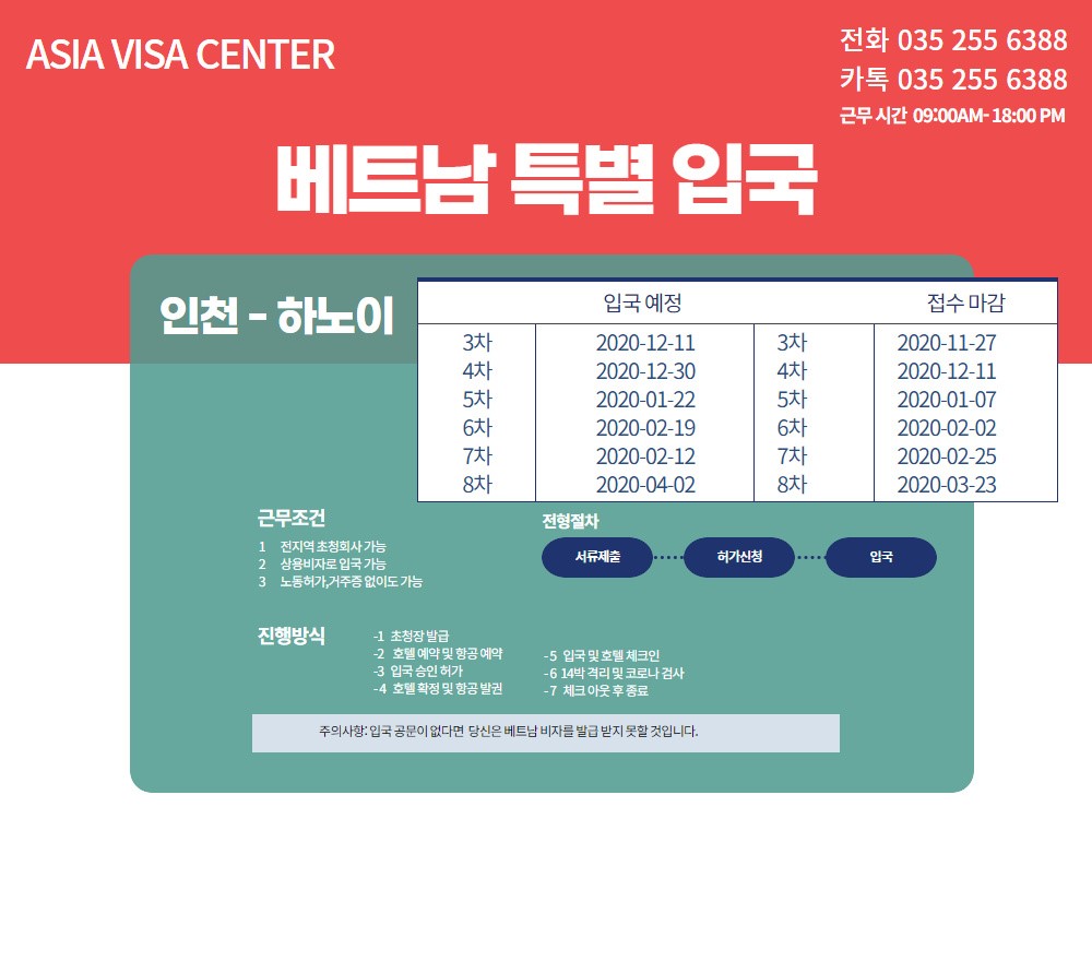  베트남 특별입국 신청 절차 안내