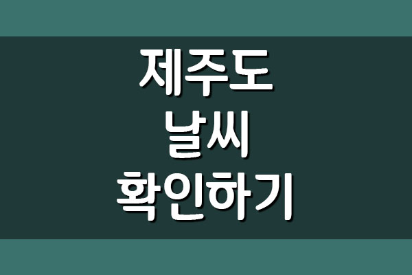  제주도 오늘 및 날씨 예보 확인하기