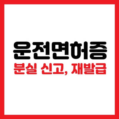 운전면허증 분실 신고 재발급