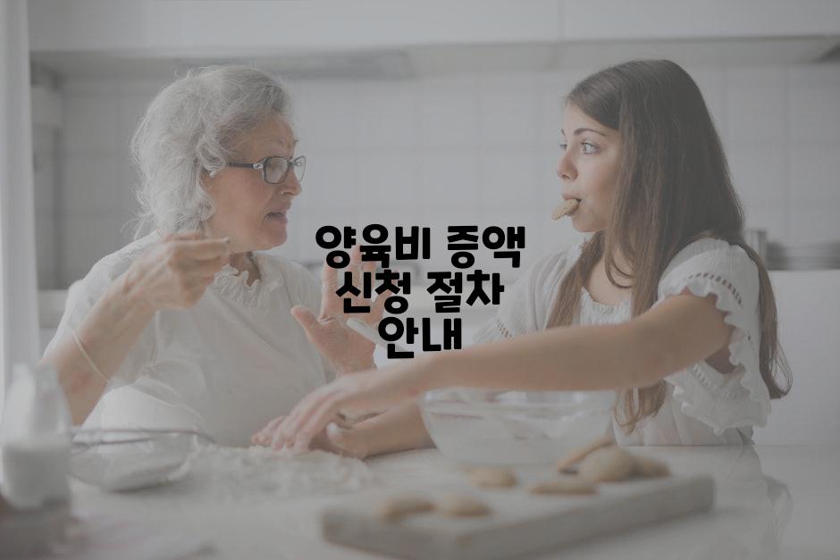 양육비 증액 신청 절차 안내