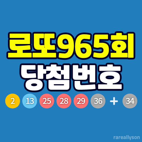  로또965회당첨번호조회와 로또 1등 당첨지역