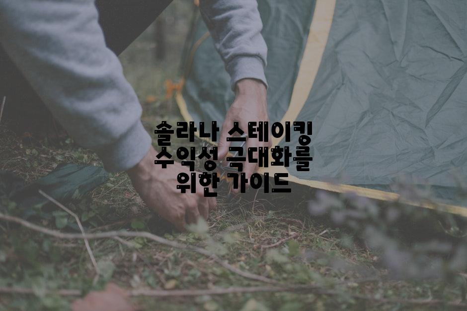 솔라나 스테이킹 수익성 극대화를 위한 가이드