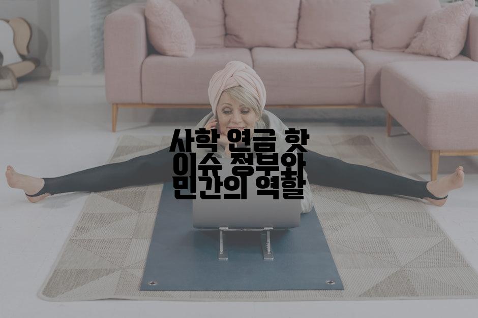 사학 연금 핫 이슈 정부와 민간의 역할