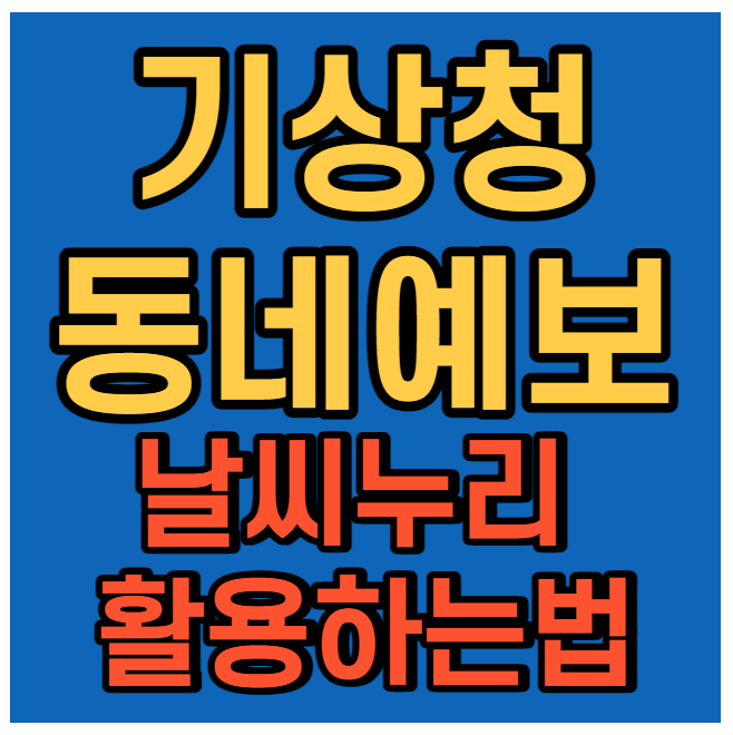 기상청 동네예보 날씨 누리 제대로 보는 법