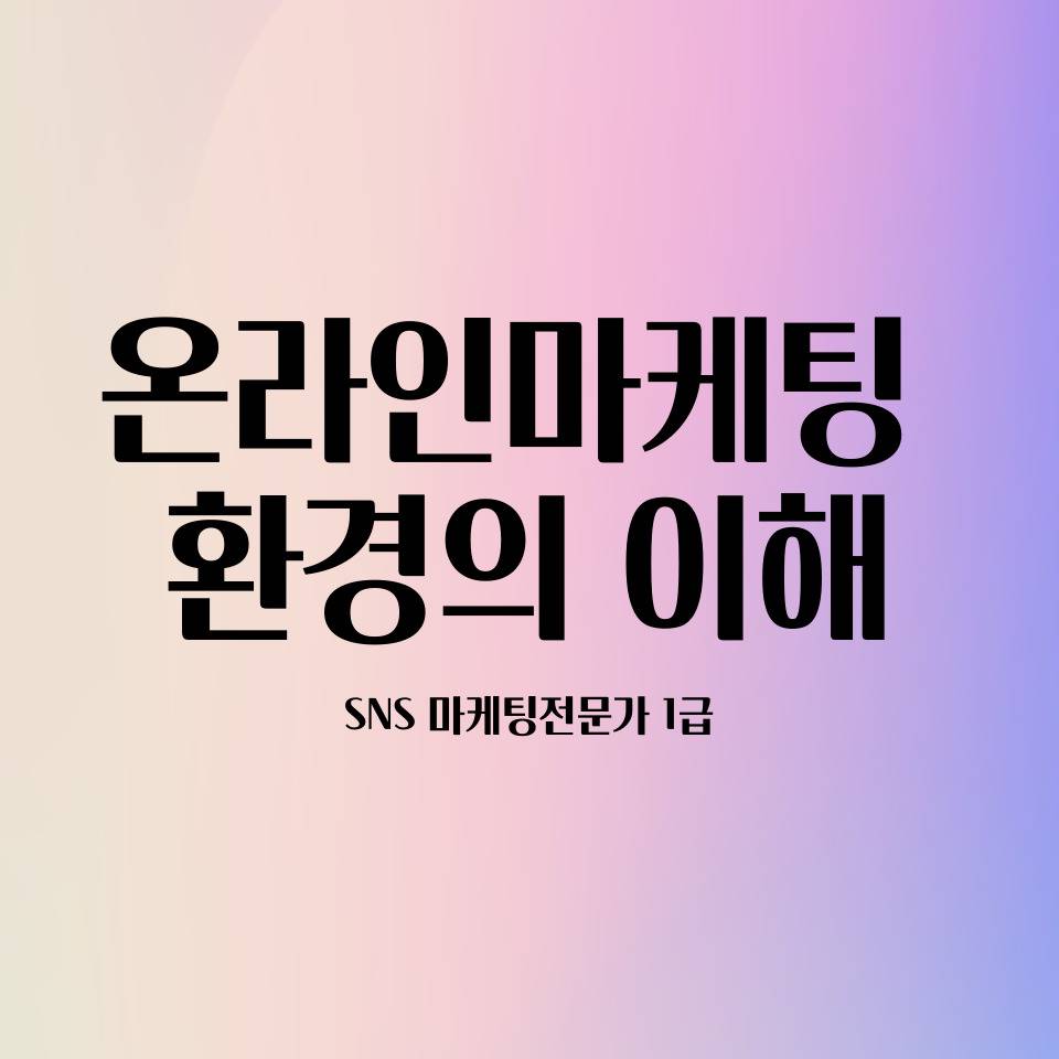 온라인 마케팅 환경에 대한 이해 정리