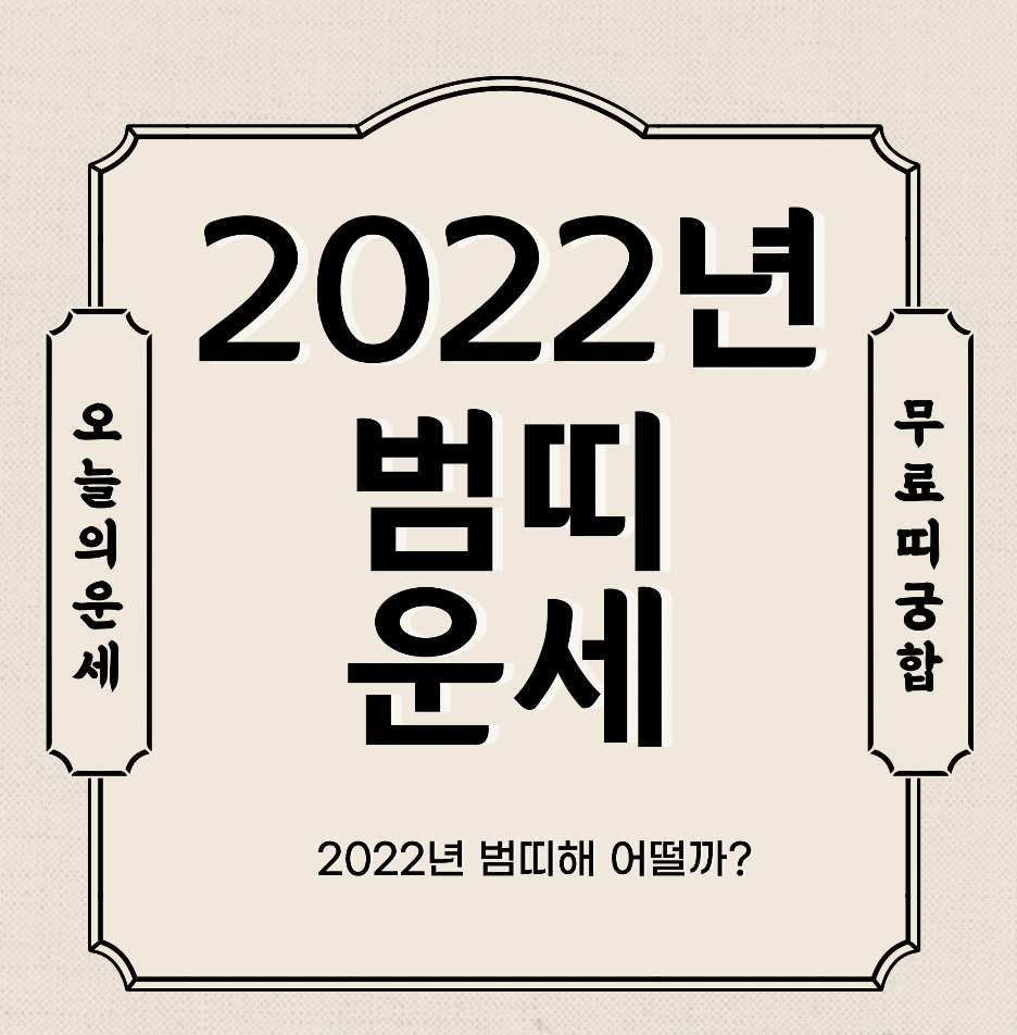  2022년 범띠 운세 보기  신년운세 토종비결 사주 무료 사이트 (98년생 86년생 74년생 62년생 50년생)