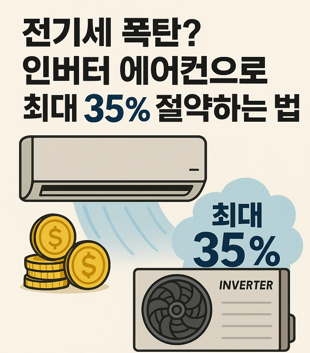 인버터 에어컨 전기세 절감 배너 이미지