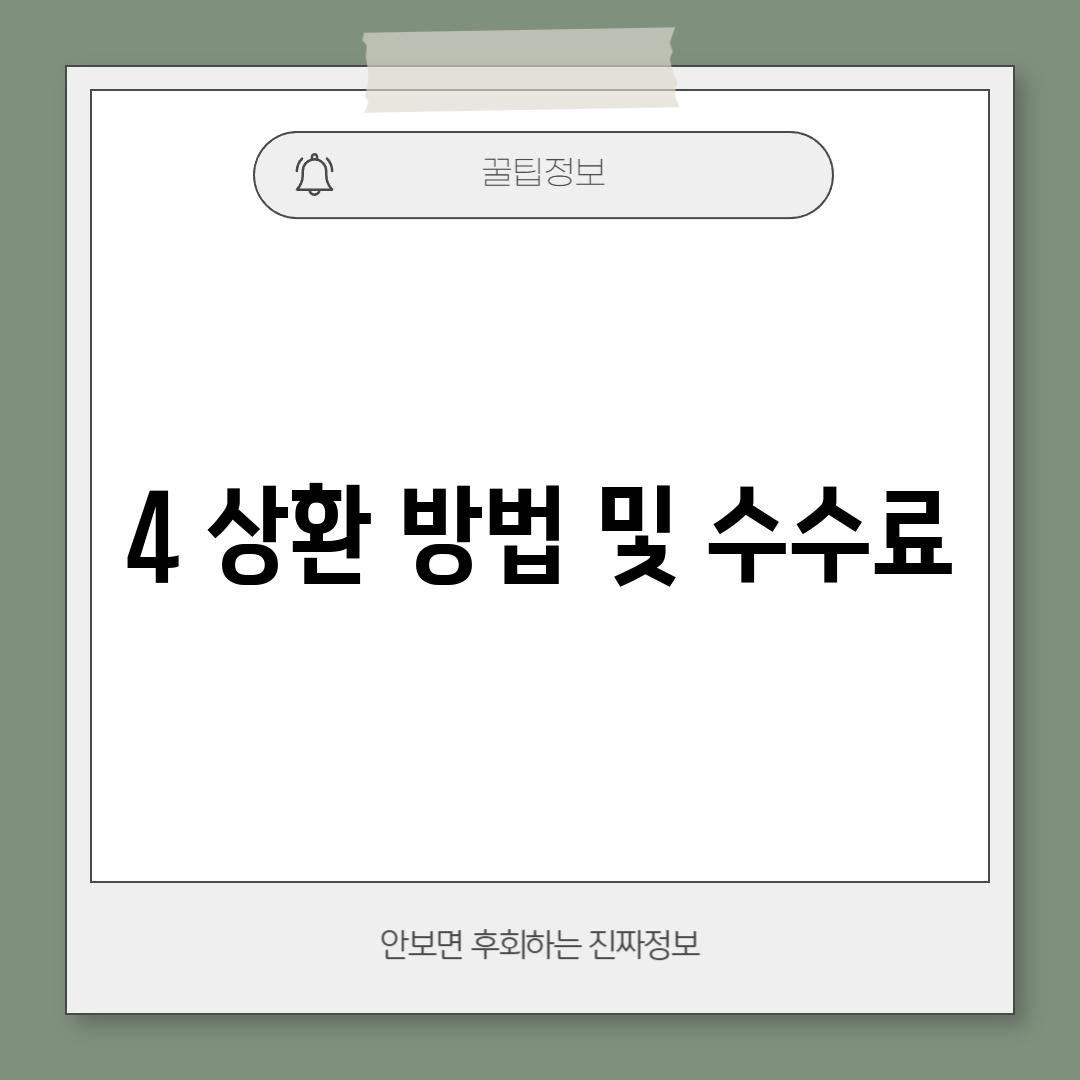 4. 상환 방법 및 수수료