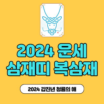 2024 운세 삼재띠 복삼재