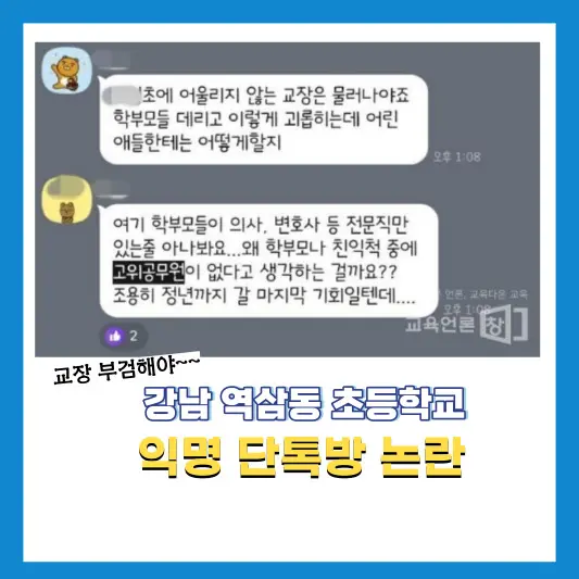 강남-초등학교-익명-단톡방-논란